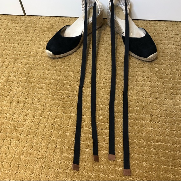 BODEN EXCELLENT CONDITION CASSIE ESPADRILLE WEDGE BLACK SUEDE WOMENS 41 - Picture 10 of 11